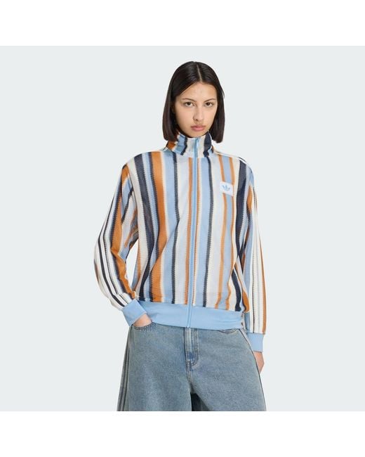 Adidas Blue Originals Summer Glow Knitted Firebird Track Top