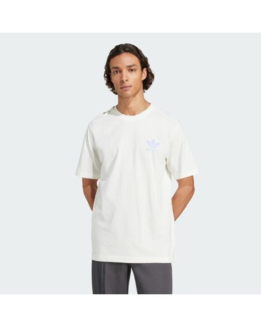 Adidas White Japanese Mascot Graphic T-Shirt for men