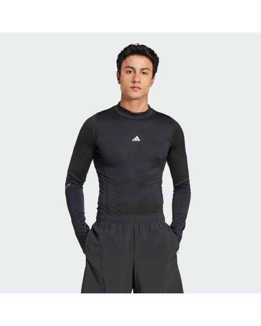 Adidas Black Techfit Cold.Rdy Training Long Sleeve Long-Sleeve Top for men