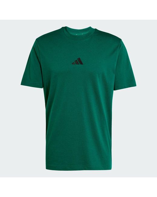 Adidas Green Essentials Small Logo Single Jersey T-Shirt for men