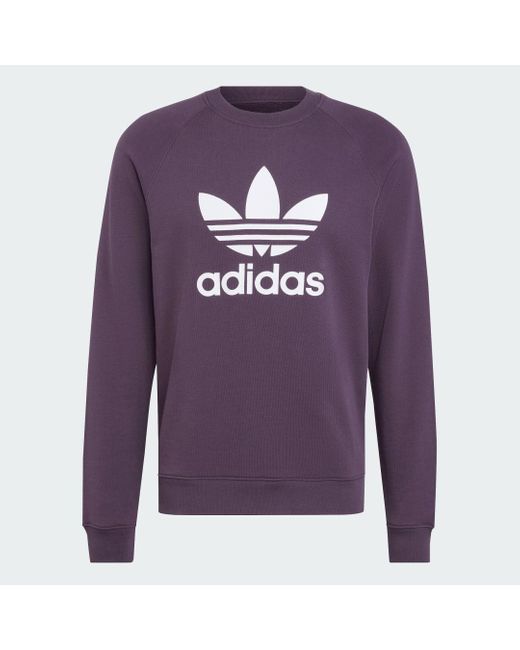 Sudadera Cuello Redondo Adicolor Classics Trefoil Adidas de hombre de color Purple