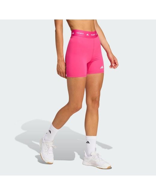 Adidas Pink Techfit Short Leggings