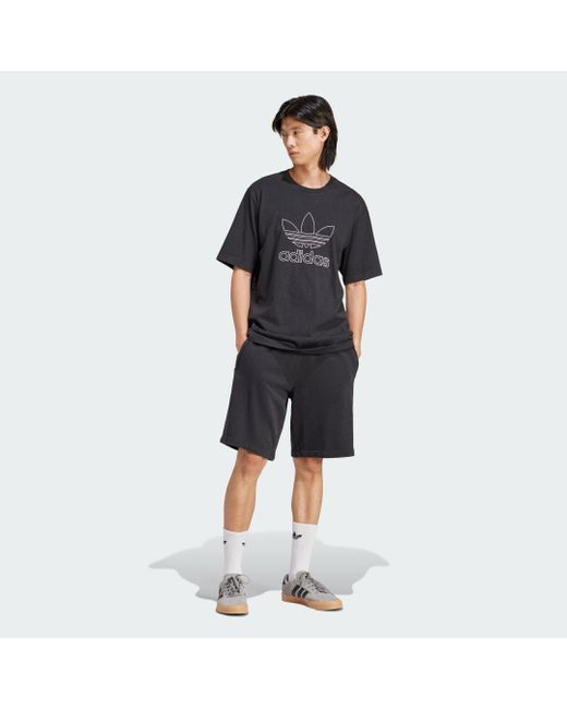 Adidas Black Adicolor Outline Trefoil T-shirt for men