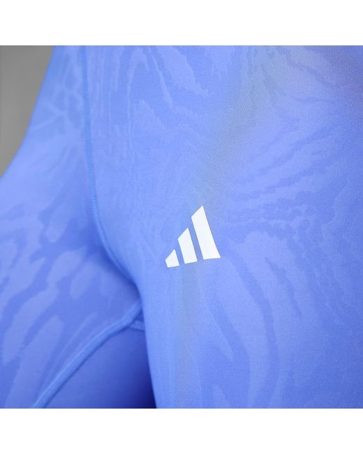 Adidas Blue Techfit Printed 7/8 Leggings