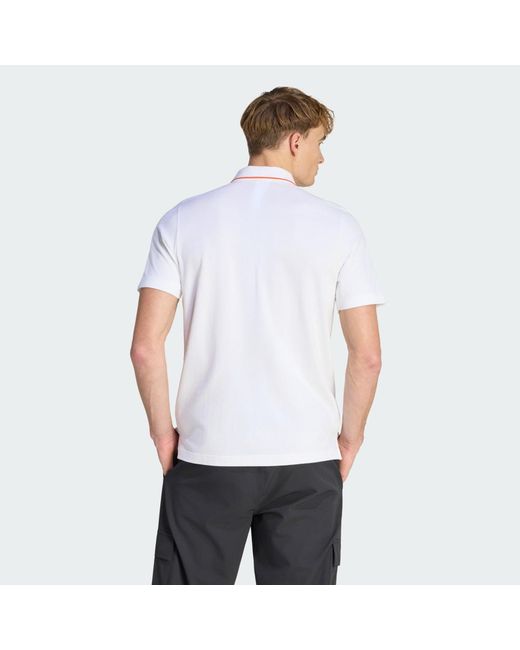 Adidas White Essentials Pique Polo Shirt Ineos Grenadiers for men