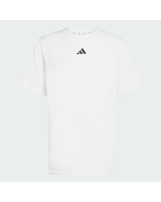 Adidas White D4T Essentials T-Shirt for men