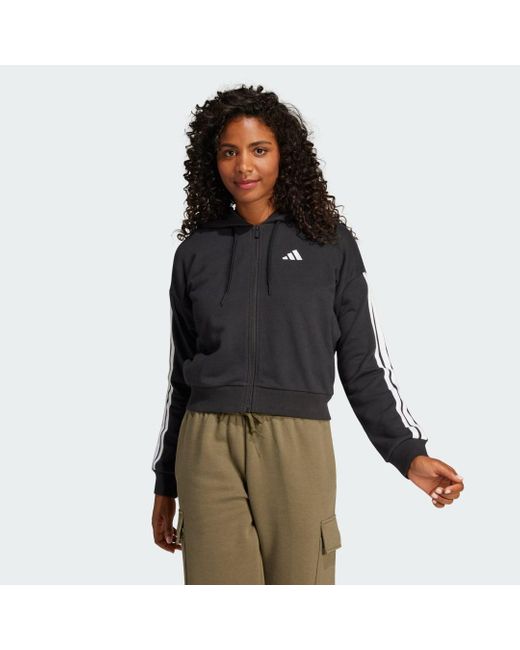 Adidas Multicolor Essentials 3-Stripes French Terry Full-Zip Hoodie