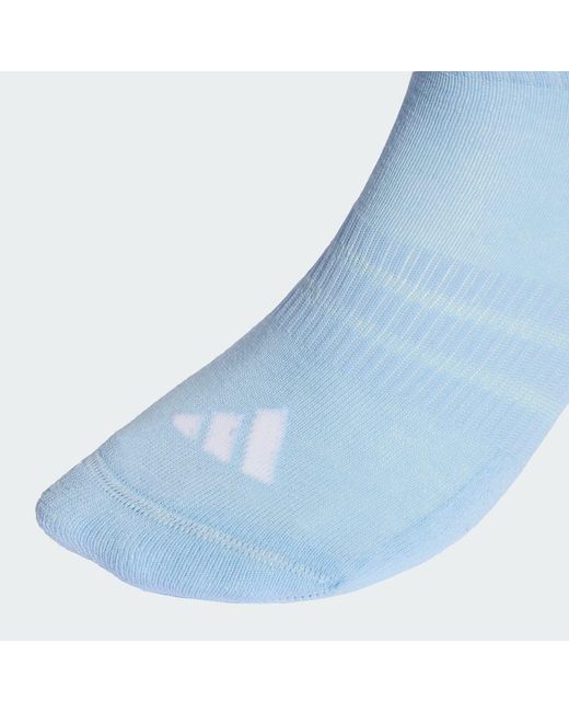 Adidas Blue Cushioned Essentials Low Cut Socks 3 Pair Pack