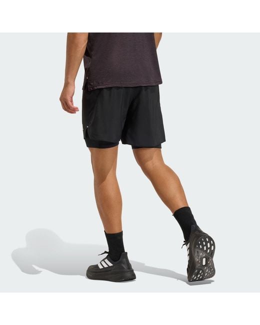 Adidas Black Adi365 Running Essentials 2In1 Shorts for men