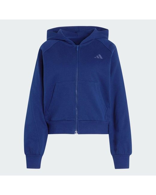 Adidas Originals Blue Kit Small Logo Full Zip Hoodie
