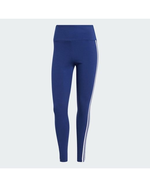 Adidas Blue 3-Stripes Leggings