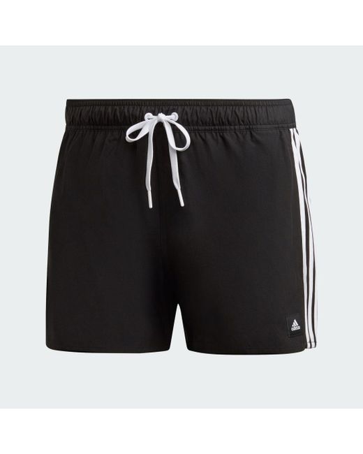 Adidas Blue 3-stripes Clx Very-short-length Swim Shorts for men