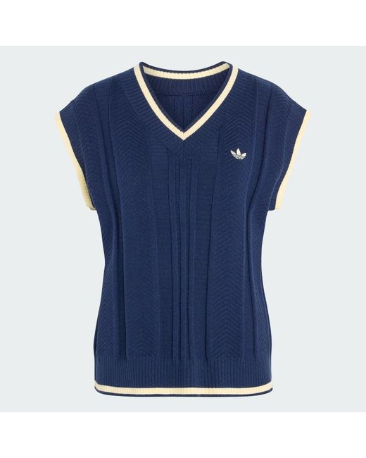 Adidas Blue Cable Knit Vest