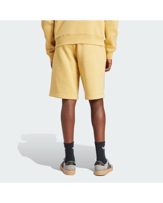 Adidas Yellow Trefoil Essentials Shorts for men