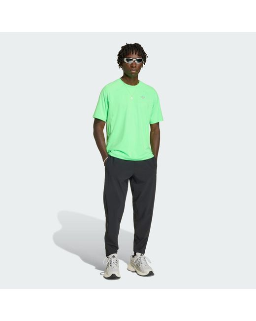 Adidas Originals Green T-Shirt Adidas Tech Trefoil Essentials Polyester T-Shirt for men