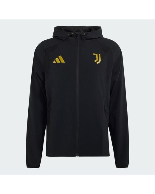 Adidas Black Juventus Turin Tiro Travel Windbreaker for men