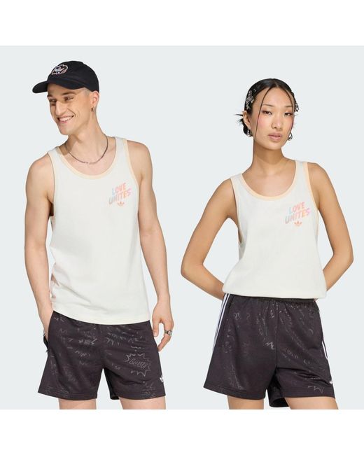 Adidas White Love Unites Gfx Tank Top