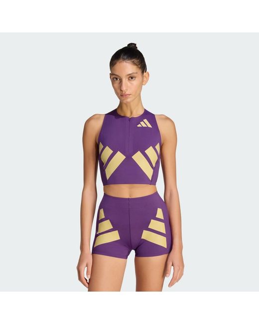 Adidas Purple Adizero Road To Records Crop Top