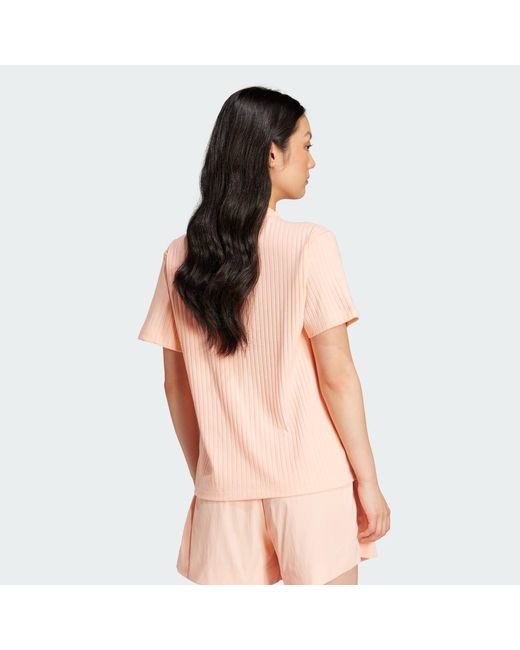 Adidas Pink Essentials Wide Rib Tee