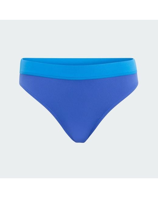 Adidas Blue Optimé Aqua Mid-Waist Bikini Bottom