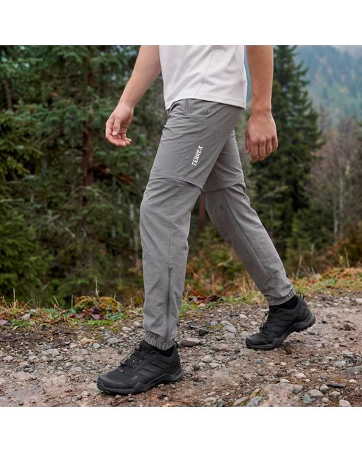 Adidas Gray Terrex Xperior Utilitas Clima365 Zip-Off Tracksuit Bottoms for men