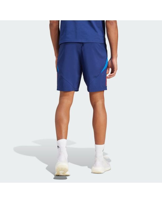 Adidas Blue Italy Tiro 24 Competition Downtime Shorts for men
