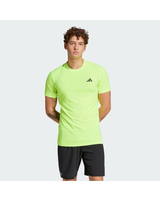 Adidas Green Tennis Climacool+ Airchill Freelift T-Shirt for men
