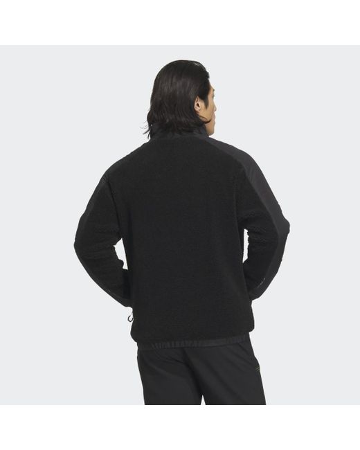 Adidas Black National Geographic High-pile Fleece Jacket for men