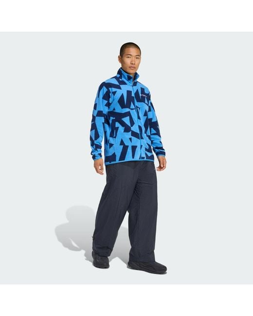 Adidas Blue Terrex Multi Printed Full-Zip Fleece Jacket for men