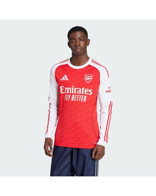 Adidas Red Arsenal 25/26 Long Sleeve Home Jersey for men