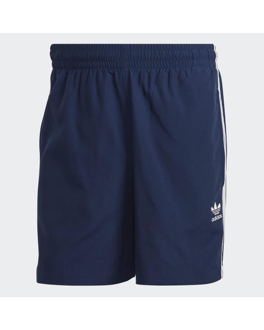 Adidas Blue Adicolor Classics 3-stripes Swim Shorts for men