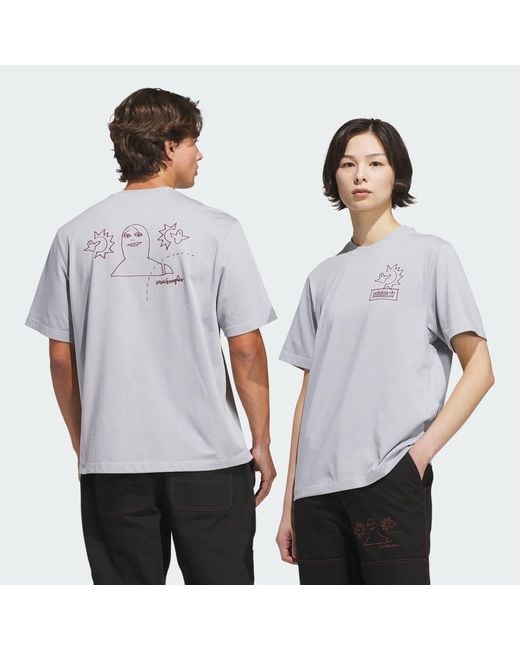 Adidas White Skateboarding X Mark Gonzales Not Amused T-Shirt