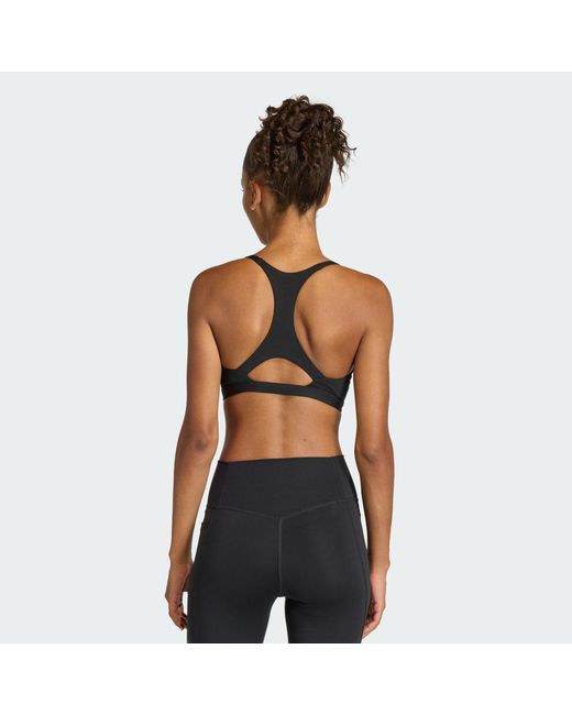 Adidas Black Optime Essentials Workout Light Support Bra