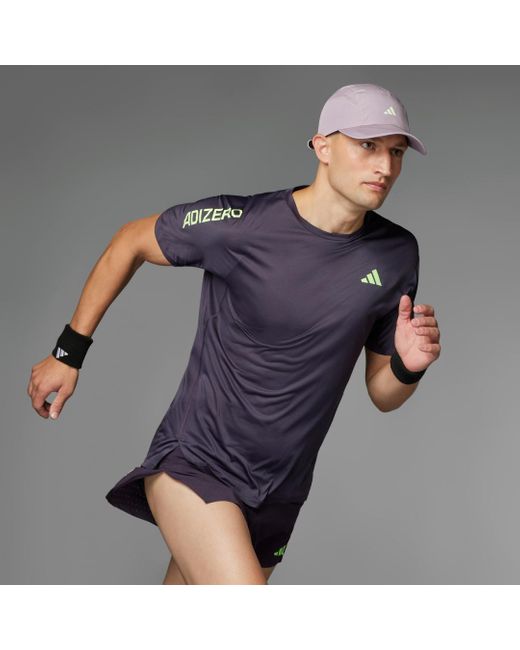 T-Shirt Da Running Adizero di Adidas in Purple da Uomo