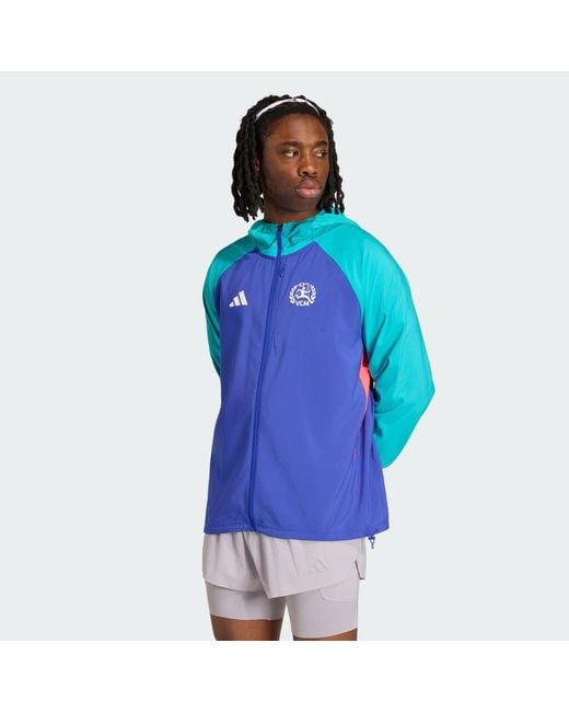 Adidas Blue Vienna Marathon Running Jacket for men