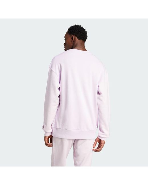 Adidas White All Szn French Terry Colorblock Crew Sweatshirt for men