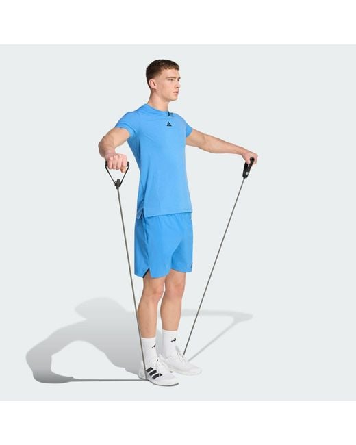 Adidas Blue Designed For Training Workout Tee for men