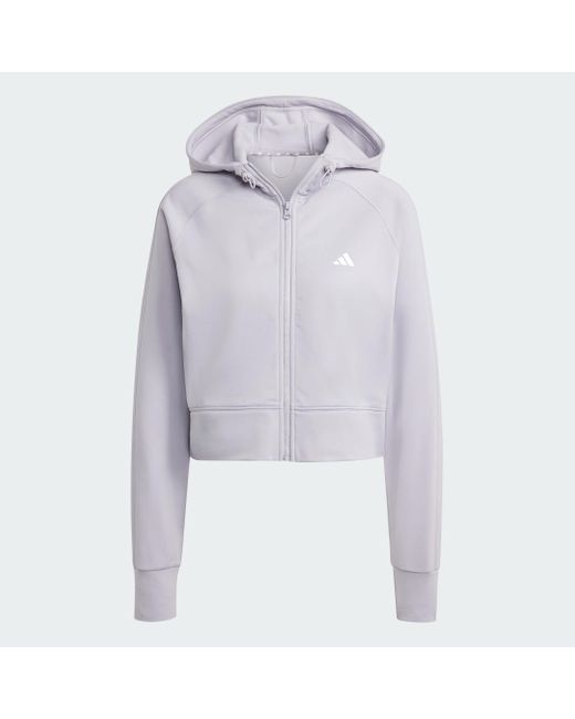 Chaqueta Con Capucha Aeroready Game And Go Fleece Adidas de color Blue