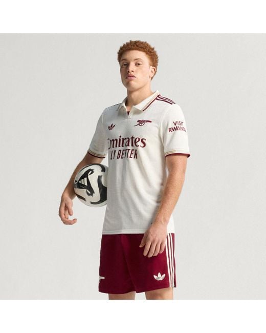 Maglia Third Authentic Dell&#39;Arsenal 25/26 di Adidas in Red da Uomo