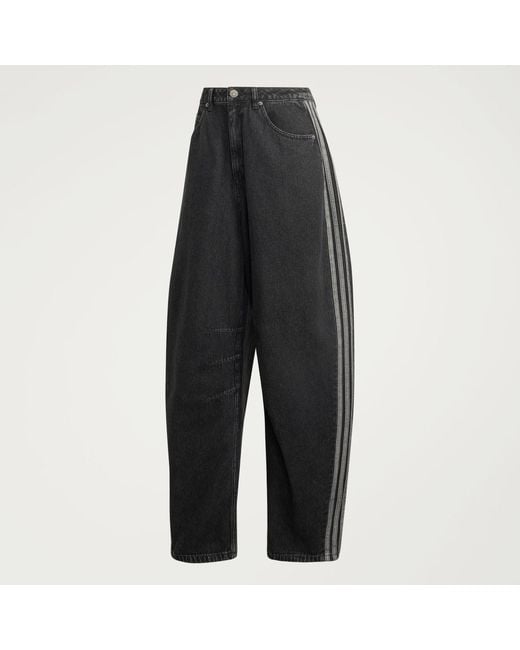Adidas Multicolor High Rise Barrel Leg Denim Pant