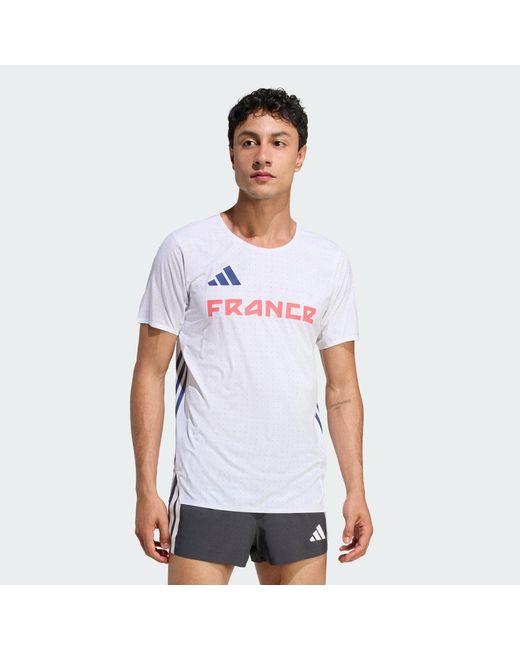 Adidas White France Adizero T-Shirt for men