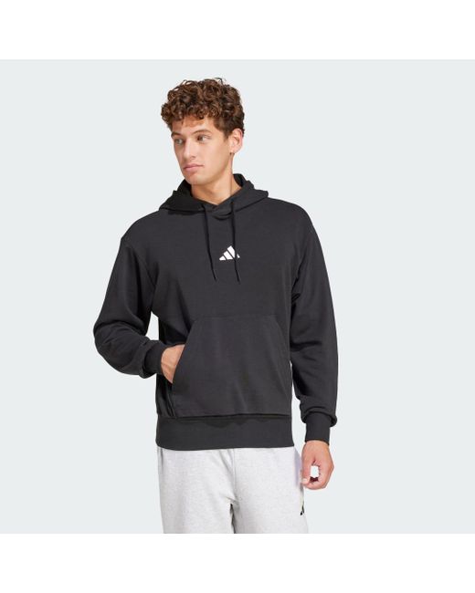 Adidas Black Essentials Feelcozy French Terry Hoodie for men