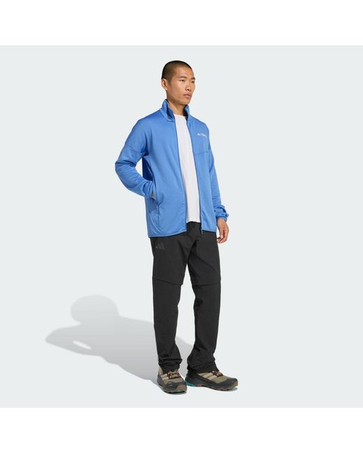 Adidas Originals Blue Terrex Xperior Climawarm Light Fleece Jacket for men