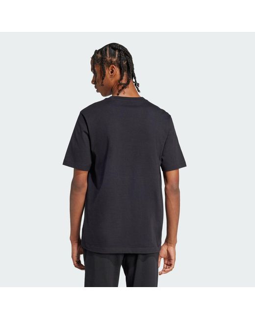 Adidas Blue Lounge Slides Graphic Pocket Tee for men