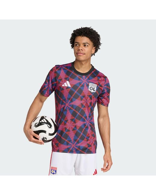 Adidas Purple Olympique Lyonnais 25/26 Pre-Match Jersey for men