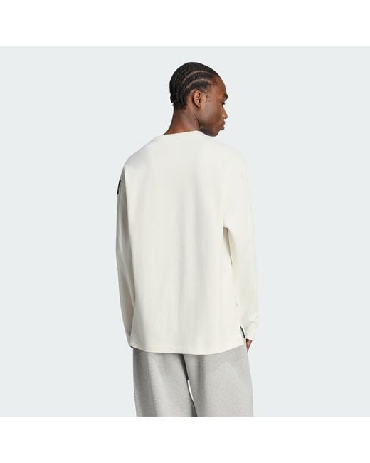 Adidas White Equipment Essentials Long Sleeve T-Shirt for men