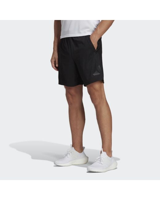 Short da allenamento Train Essentials Logo di Adidas in Black da Uomo