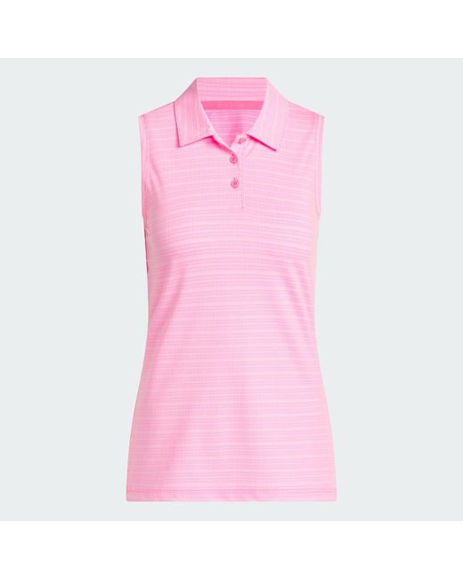 Adidas Pink Ultimate365 Jacquard Sleeveless Polo Shirt