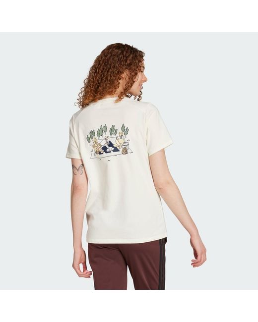 Adidas White Codes Doodle Camp Graphic T-Shirt