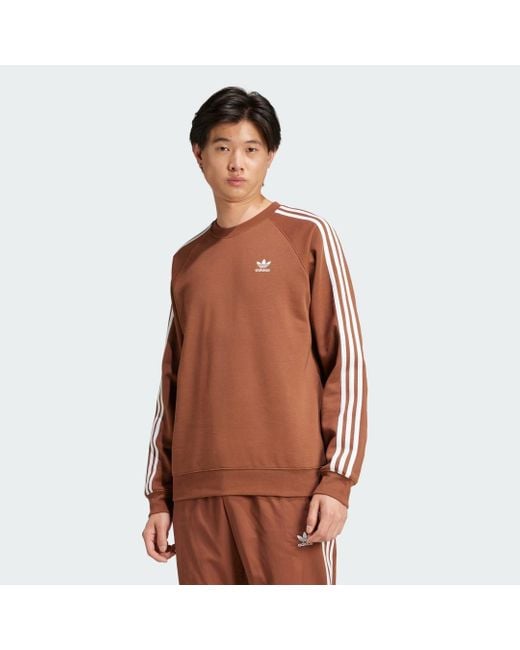 Felpa Adicolor Classics 3-Stripes di Adidas in Brown da Uomo